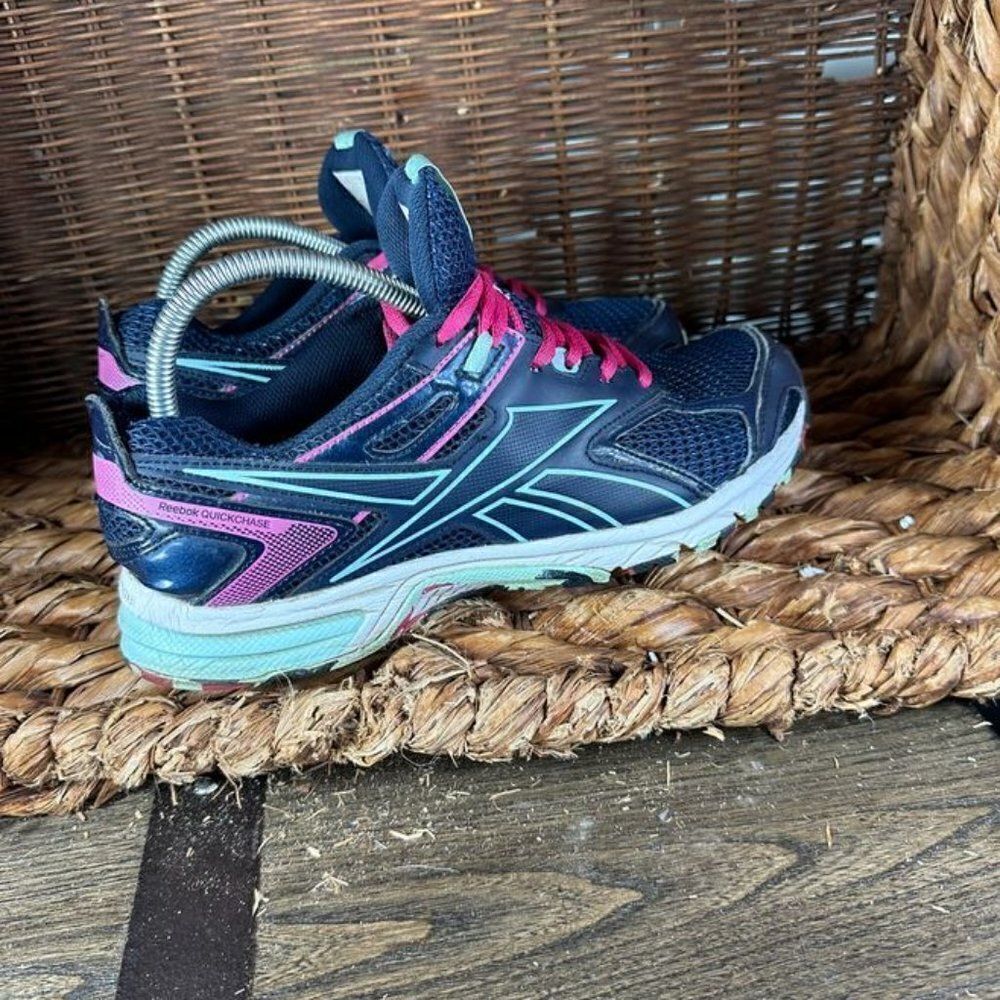 REEBOK Sz 10 WOMEN'S‎ BLUE PINK QUICK CHASE RUNNING ATHLETIC SNEAKERS